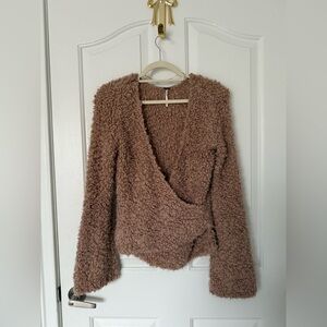 Free People Marshmallow Surplice Pullover Sweater size S